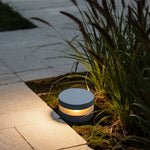 Minimalist LED Bollard Landscape Light in Sand Gray, 12W Warm White 3000K, IP65 Waterproof