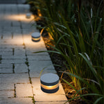 Minimalist LED Bollard Landscape Light in Sand Gray, 12W Warm White 3000K, IP65 Waterproof