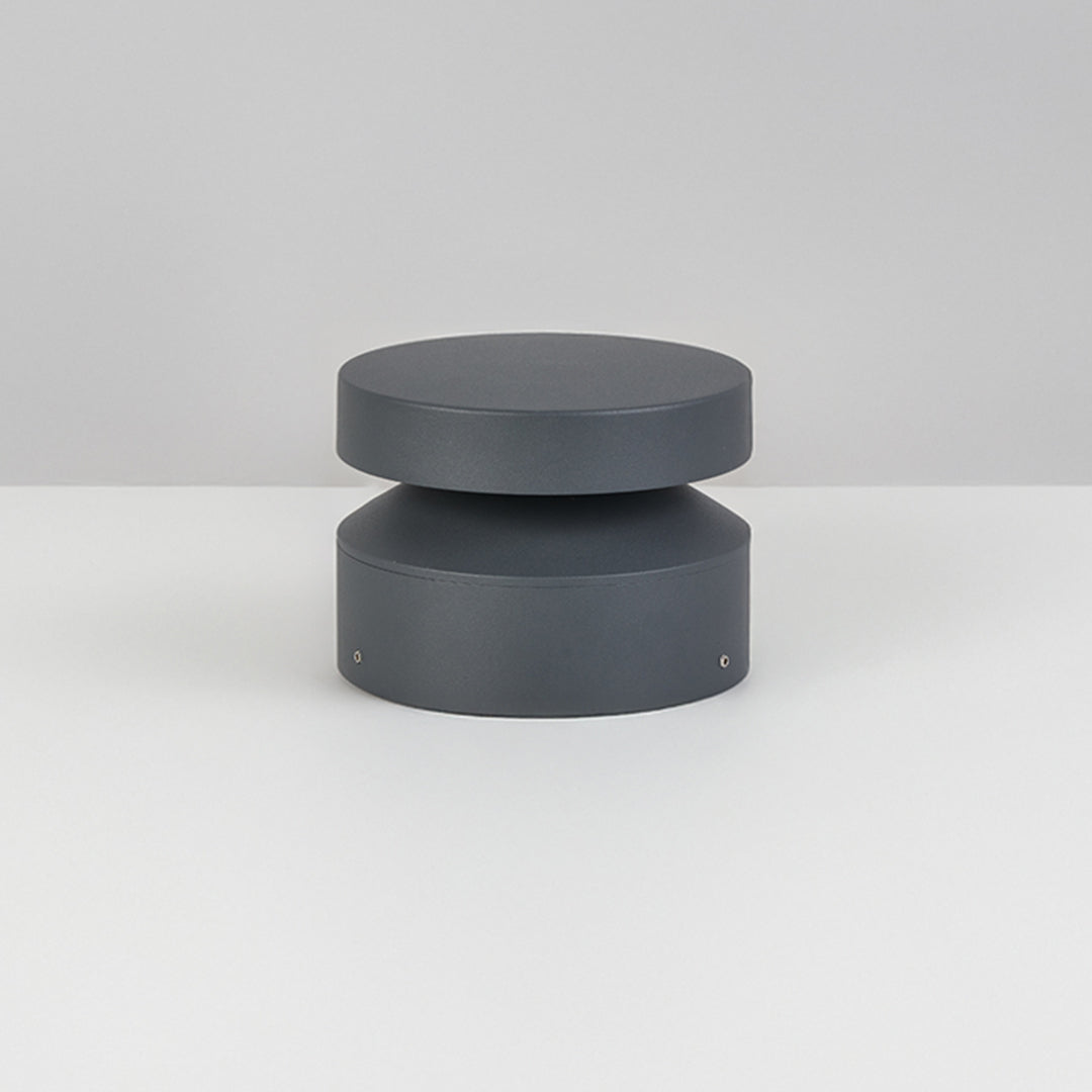 Minimalist LED Bollard Landscape Light in Sand Gray, 12W Warm White 3000K, IP65 Waterproof