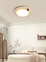 Luno Arte Travertine Ceiling Light – Modern Organic LED Flush Mount