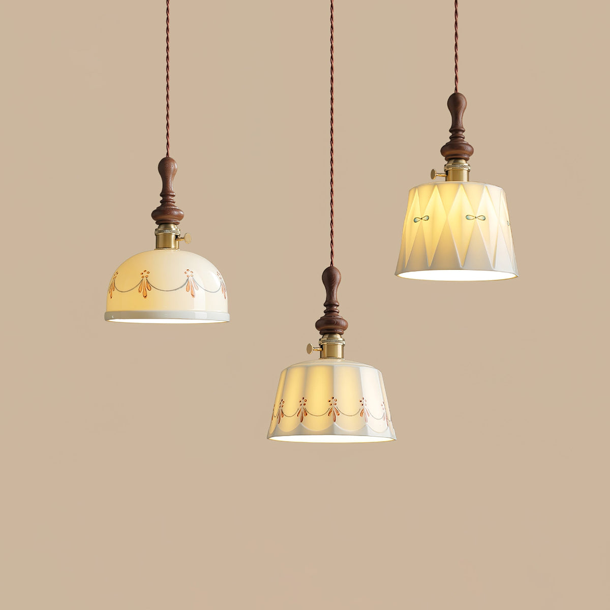 Roselind Hand-Painted Ceramic Pendant Light for Dining & Living Spaces