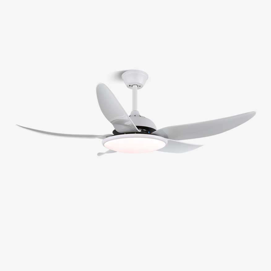 Noctura 48" LED Ceiling Fan Light with Remote – Modern Minimalist Black/White
