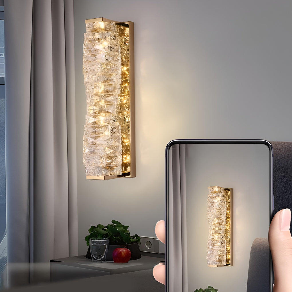 Creative Crystal Three Color Light Led Modern Wall Sconce Lighting Wall Lamp