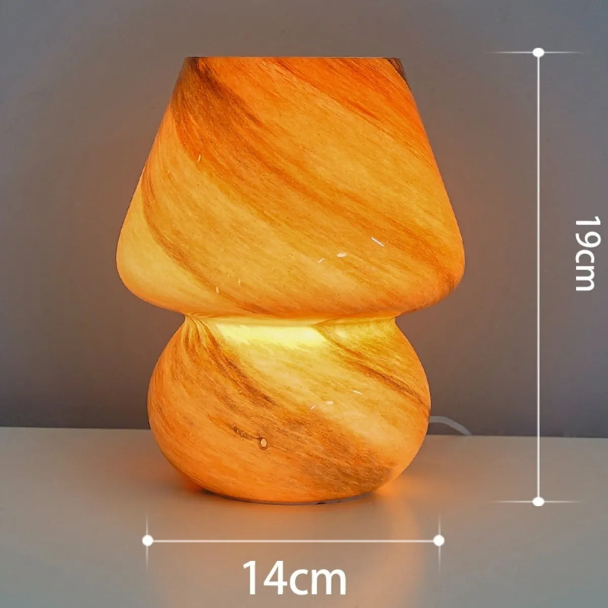 Creative Glass Retro Mushroom Table Lamp