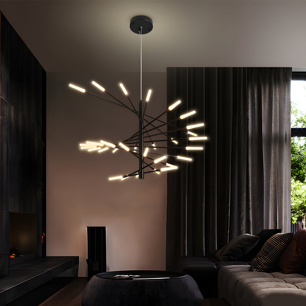 Aurelia Spiral LED Chandelier in Gold or Black