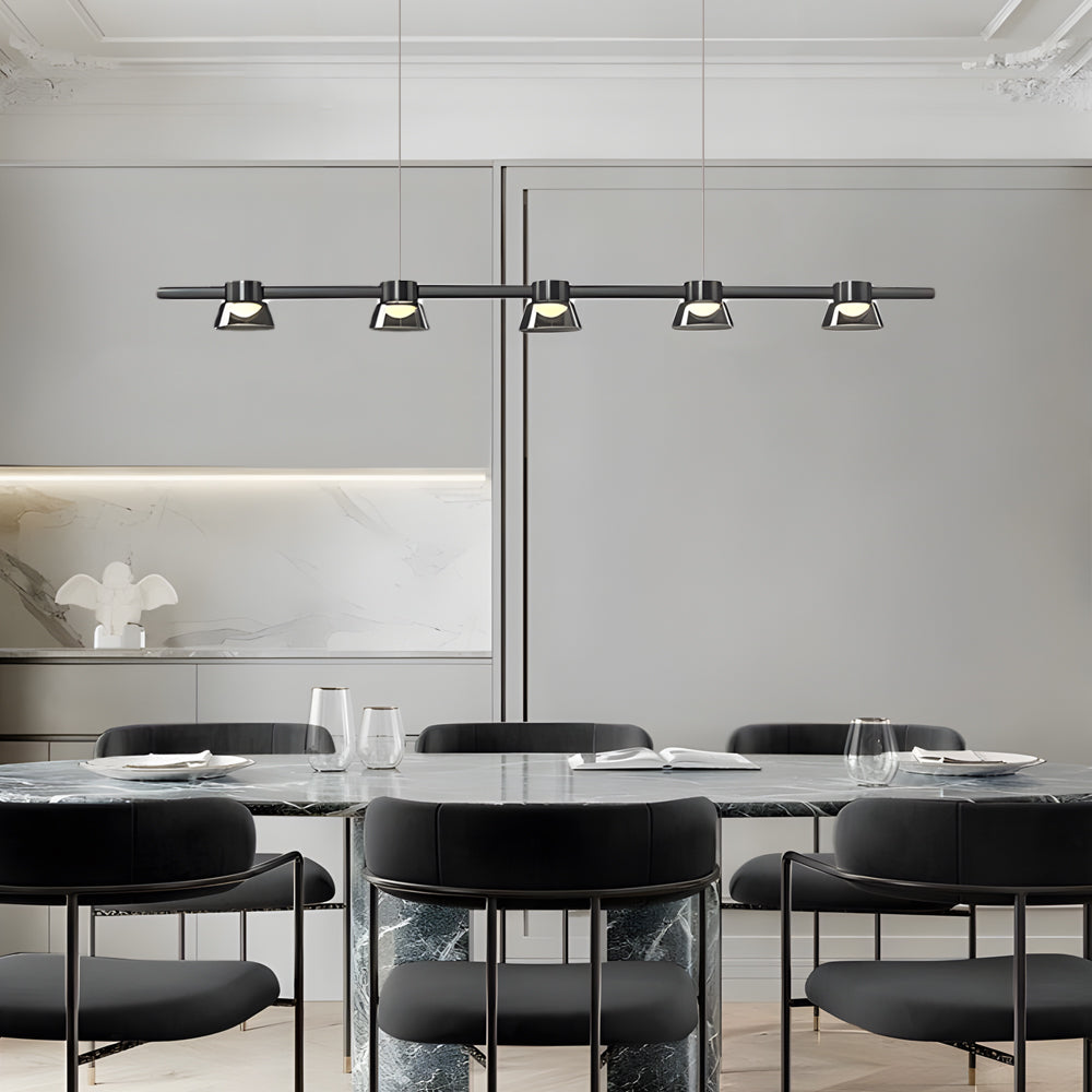 Ring Led Pendant With Smoke Gray Glass Shades