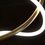 Modern LED Chandelier in Gold Finish with Flexible Metal Frame