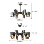 6 8 Light Dimmable Metallic Electroplated Glass Chandelier Lighting