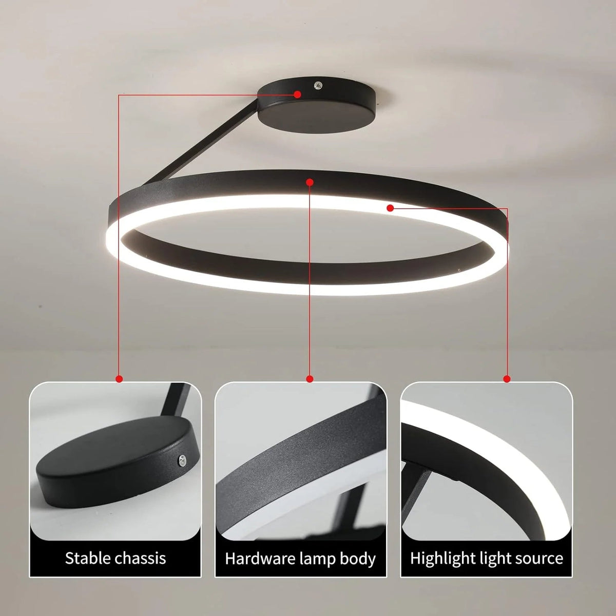 Sleek Round Nordic Ceiling Light