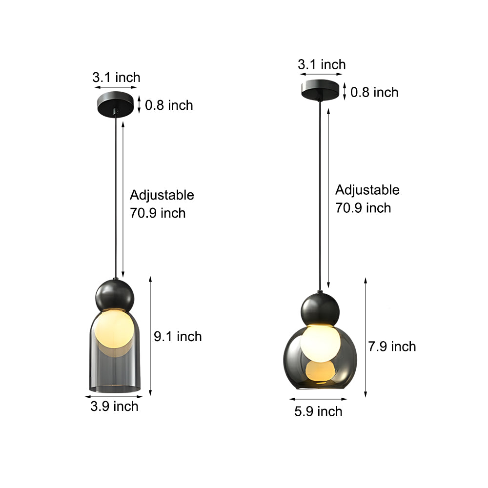 Glass Gourd Creative 3 Step Dimming Copper Luxury Modern Pendant Lights Li002741