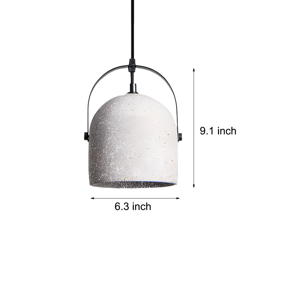 Cement Cylinder Pendant Light 1 Light Concrete Hanging Light In Gray White Black