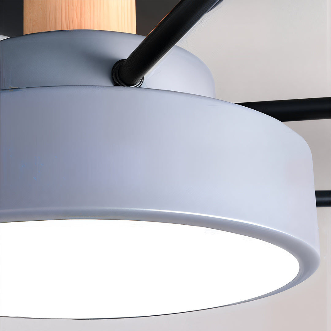 Orbital Sputnik Semi Flush Mount LED Chandelier in Metal and Acrylic