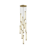 Aria Alabaster Pendant Light – Modern Brass LED Chandelier for Dining Room & Foyer