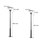 1 Light Black 98 In 118 In Solar Led Square Post Street Light