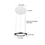 Modern Led Ring Shaped Pendant Light With Acrylic Shades For Living Room