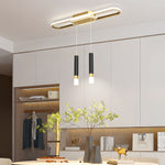 Long Circular Three Step Dimming Led Modern Ceiling Light Fixture Hanging Lamp