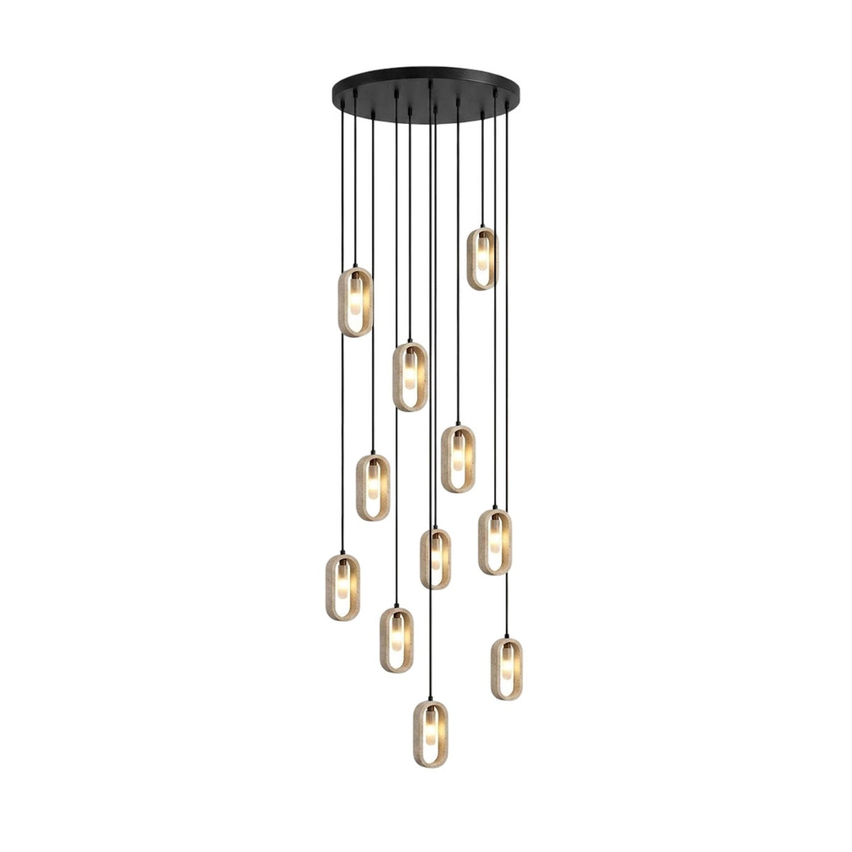 Onda Travertine Pendant Light – Natural Stone Oval Pendant Lamp