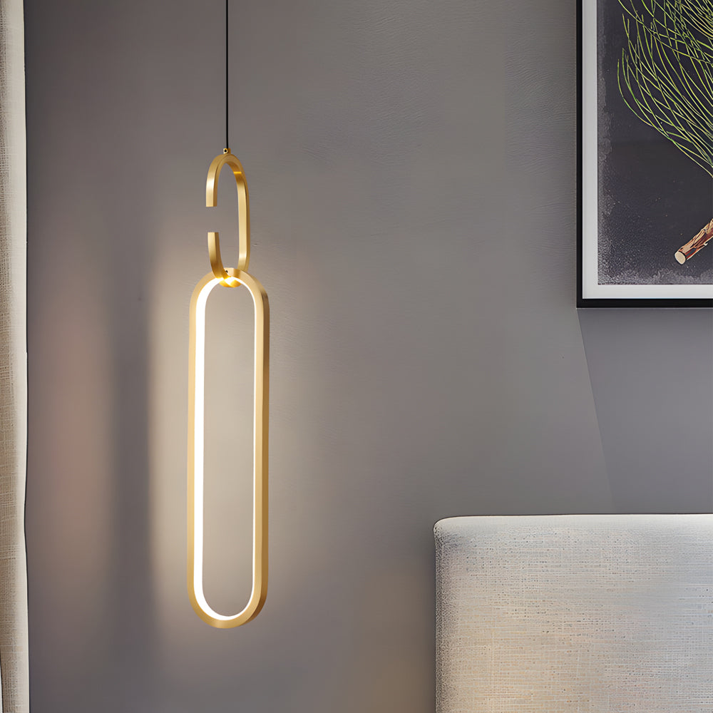 Minimalist Long Oval Rings 3 Step Dimming Led Copper Modern Pendant Lights Li002746