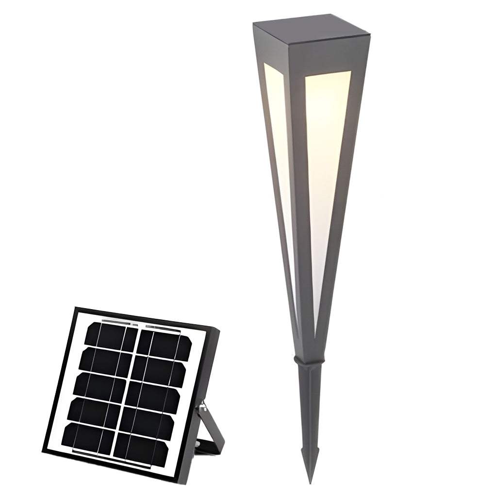 LumaPath Square RGB Solar Pathway Light with Conical Base for Modern Landscapes