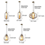 1 Light Amber Glass Shade Post Modern Pendant Lights Hanging Lamp