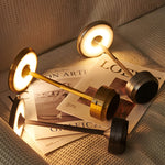 Plated Metal Slender Cordless Ufo Alien Table Lamp