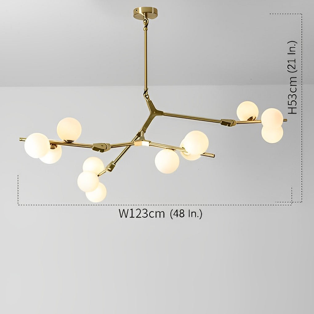 Nordic Style Modern Minimalist Cluster Metal Glass Chandelier Black Gold Fixture