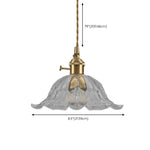 Bronze Walnut Wood Amber Patterned Glass Chandelier