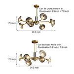 6 8 Lights Flowers Crystal 3 Step Dimming Copper Post Modern Chandelier