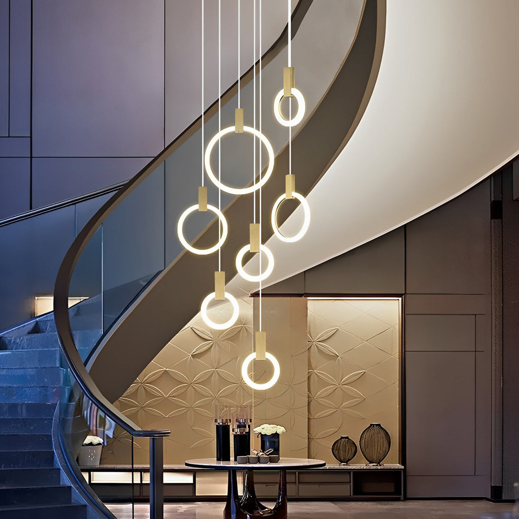 Minimalist Nordic Duplex Stair Chandelier Ha084864