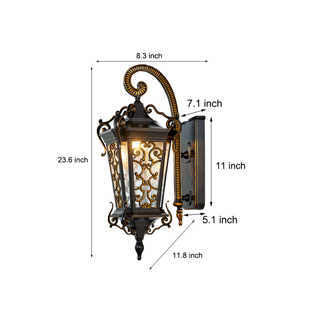 Retro Pattern Outdoor Wall Lamp Ha083047