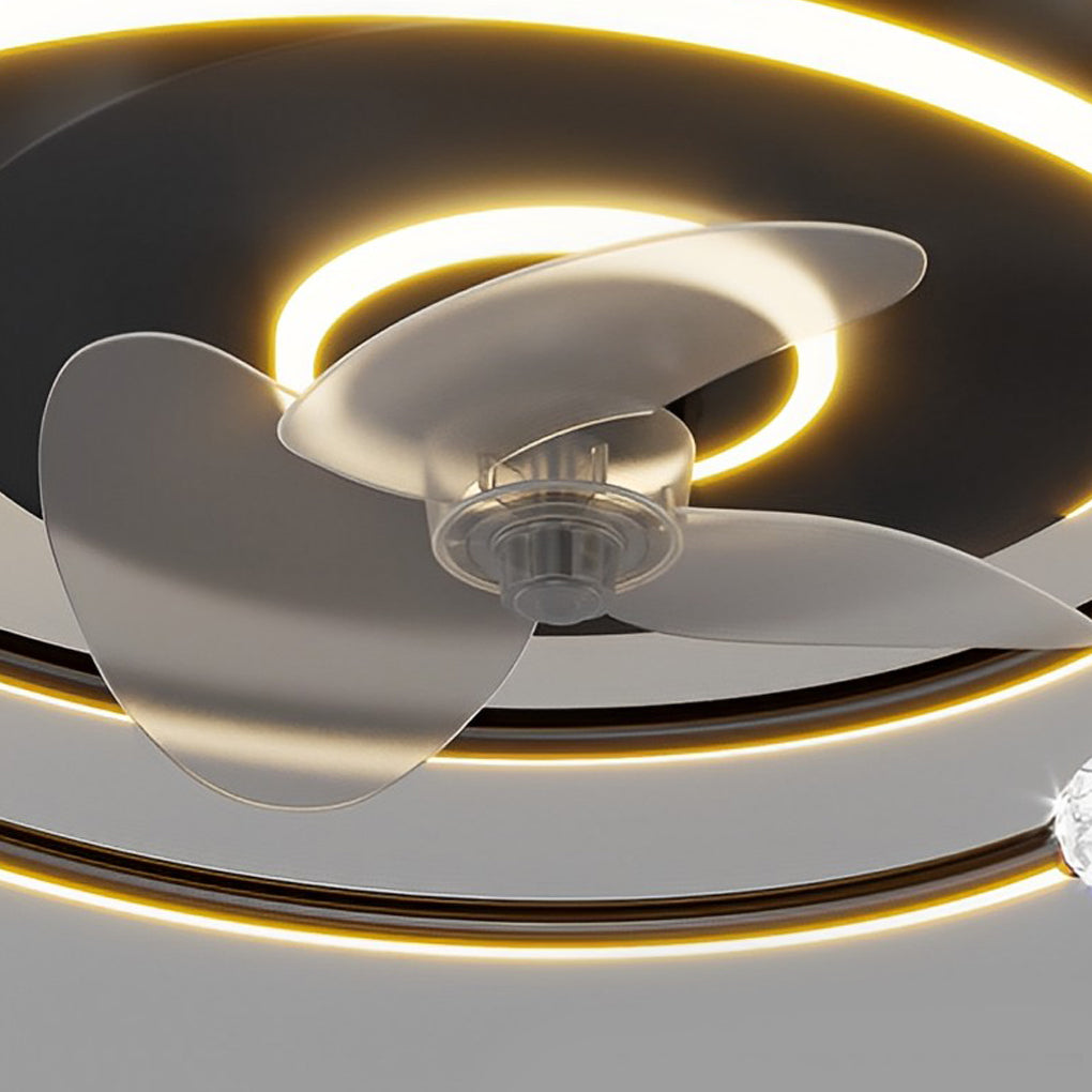 Circular Mute Bladeless Ceiling Fans Lights Li002311