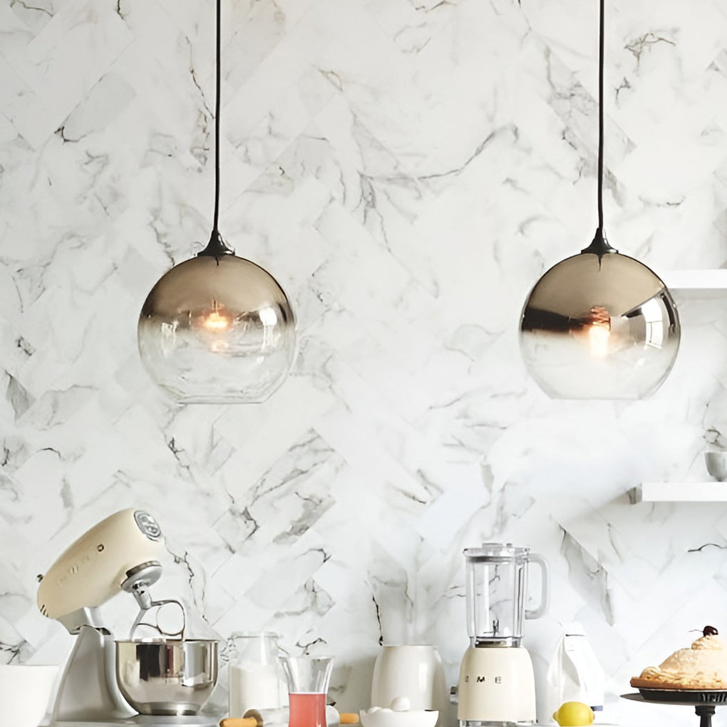 Lumina Glass Globe Pendant Light – Modern Single-Ball Ceiling Lamp for Dining & Living Spaces