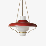 Vespara Pendant Light – Mid-Century Brass & Opaline Glass