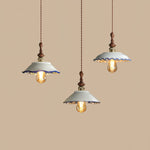 Bellaria Ceramic Pendant Light with Hand-Painted Scalloped Details
