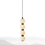 Orbique Alabaster Pendant Light – Modern Vertical LED Chandelier