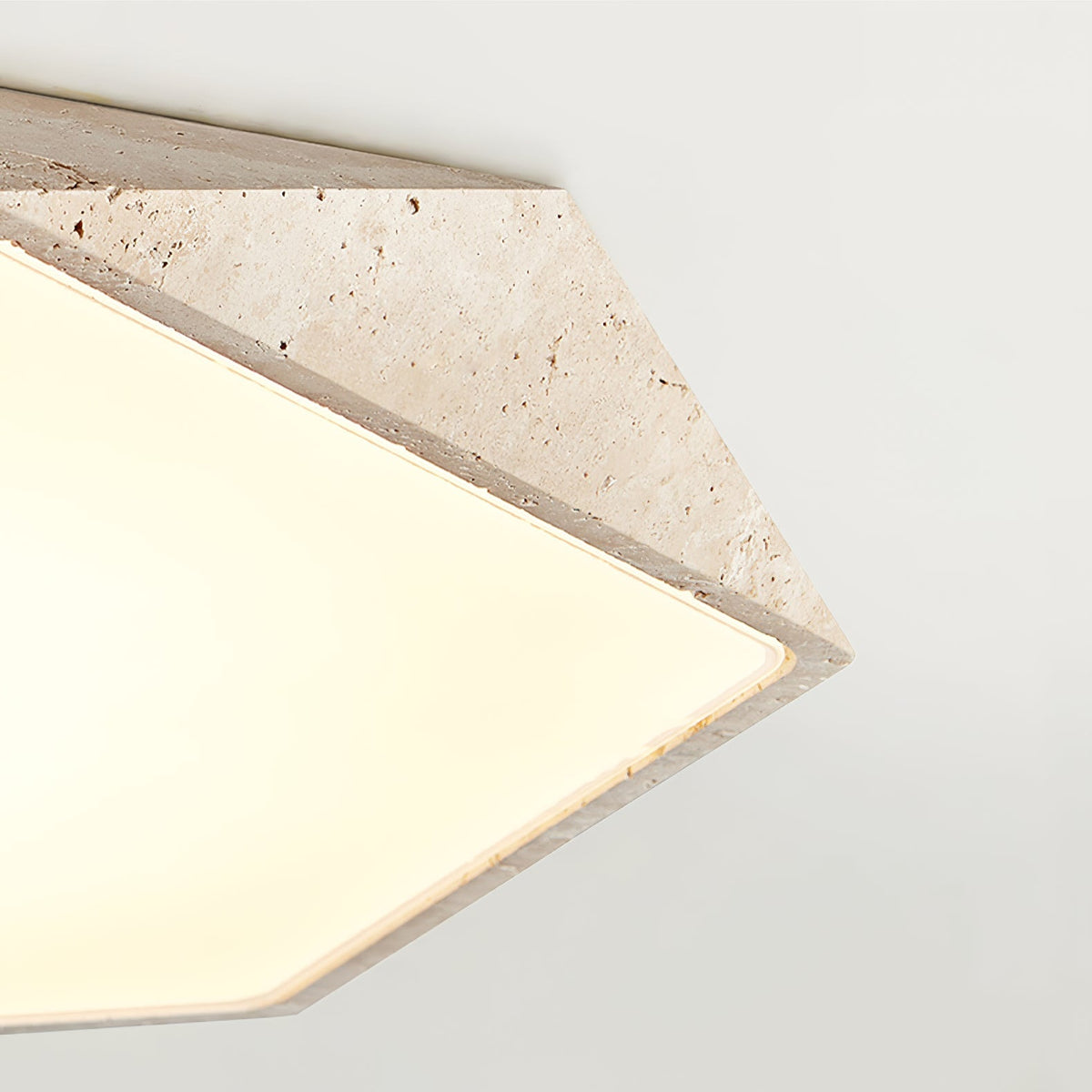 Lunarc Stone Flush Mount Ceiling Light in Yellow Travertine