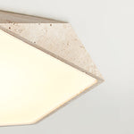 Lunarc Stone Flush Mount Ceiling Light in Yellow Travertine