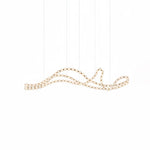 Pearl Necklace Acrylic Ball Chandelier, Modern Gold LED Pendant Light