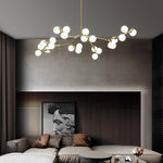 Nordic Style Modern Minimalist Cluster Metal Glass Chandelier Black Gold Fixture
