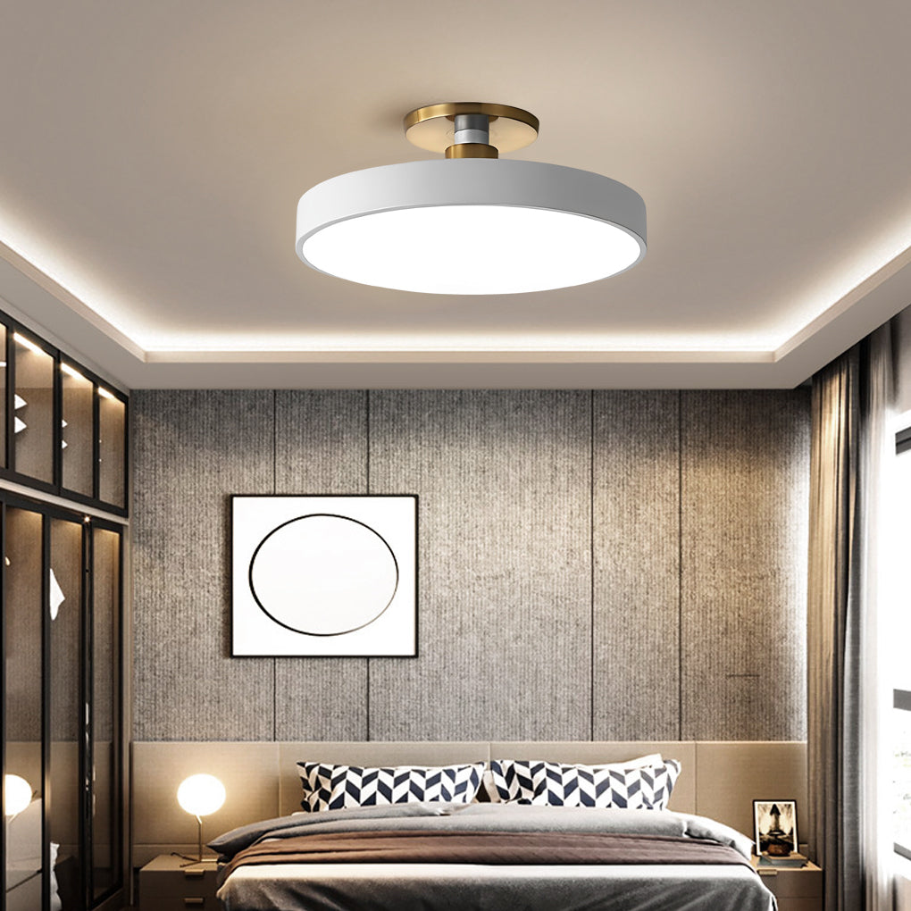 Modern Thick Circular Led Nordic Semi Flush Mount Ceiling Light