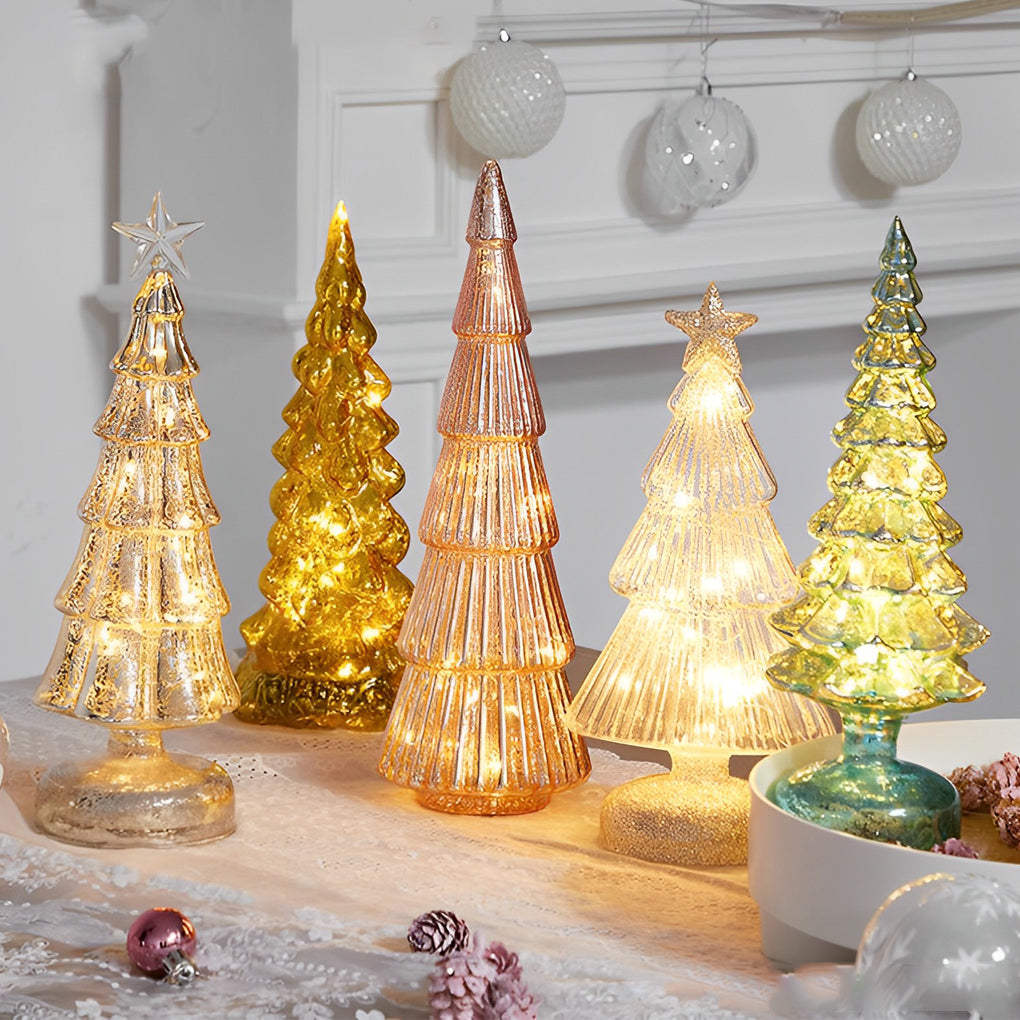 Tower Glass Table Lamp with LED Warm Glow for Modern Interiors