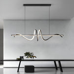 Nordic LED Linear Chandelier with Stepless Dimming for Modern Dining and Kitchen Spaces