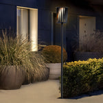 Rotating Stainless Steel Outdoor Floor Lamp with Vertical Slats