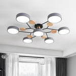 Orbital Sputnik Semi Flush Mount LED Chandelier in Metal and Acrylic