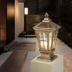 Retro Pavilion Shape Solar Powered Fence Post Light Ha080207