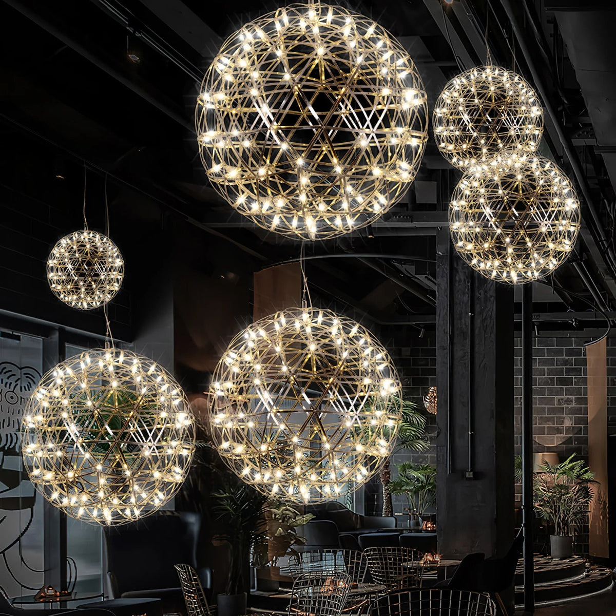 Silver Luster Ball Pendant Light