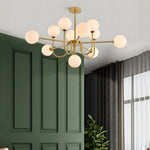Amber Glass Globe Molecule Chandelier