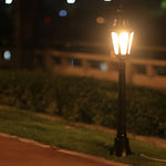 European-Style LED Pathway Lamp Post in Black for Garden and Courtyard