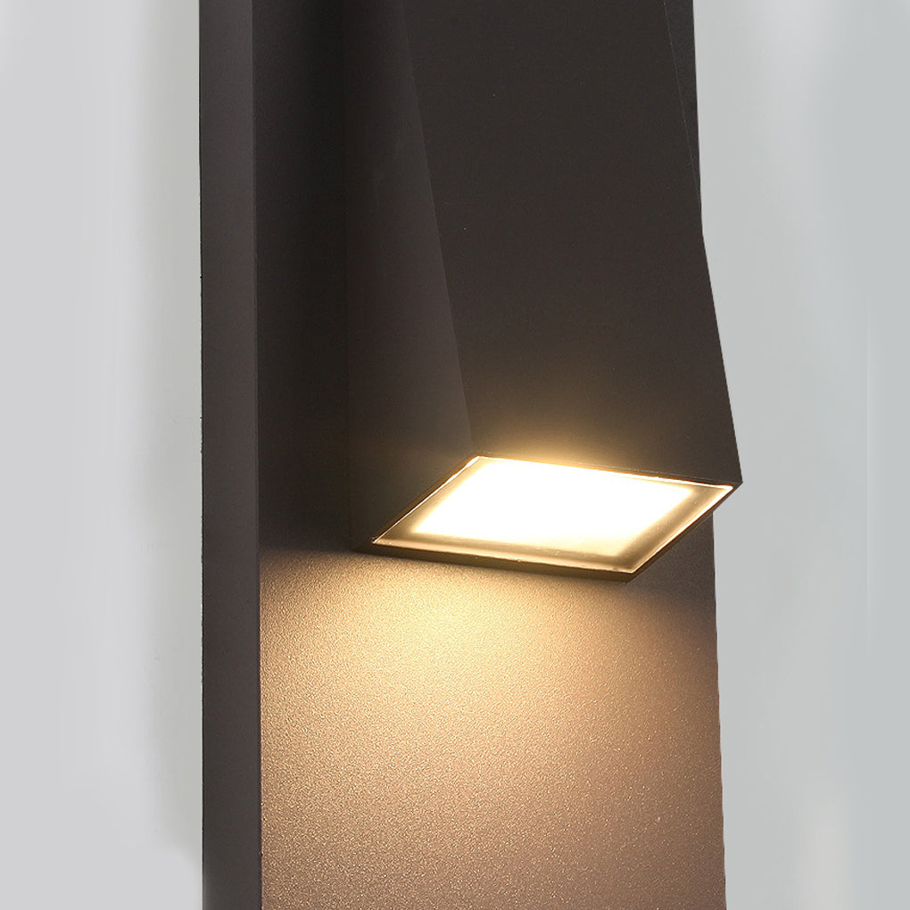 Rectangle Waterproof Led Black Outdoor Wall Lamp