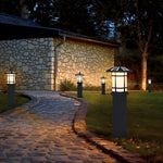 Solar-Powered LED Bollard Lights with Asian-Inspired Design for Modern Outdoor Spaces